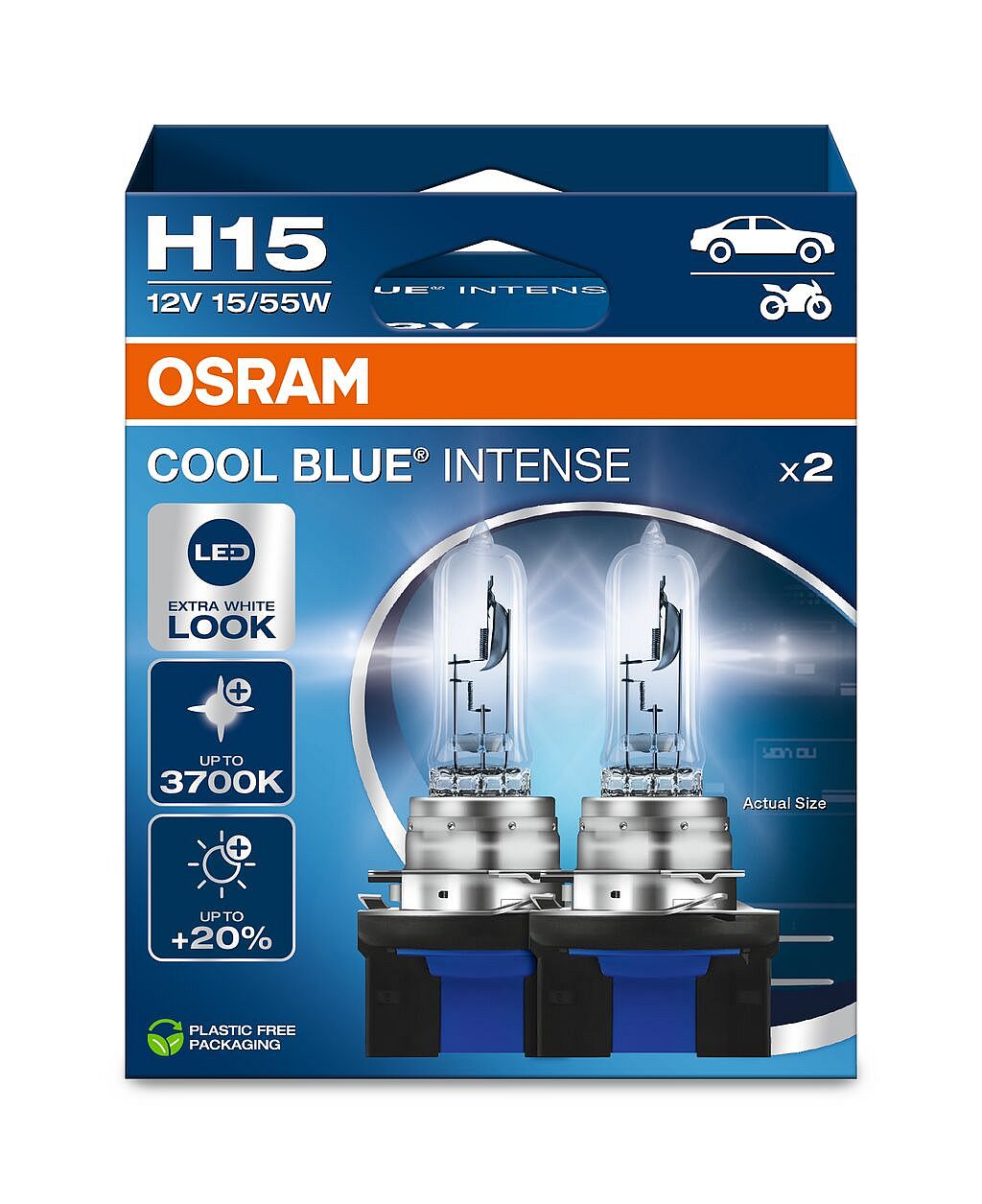 Osram H15 64176CBN-2HB Cool Blue Intense Halogen Lampen  Duo-Box (2 Stück)