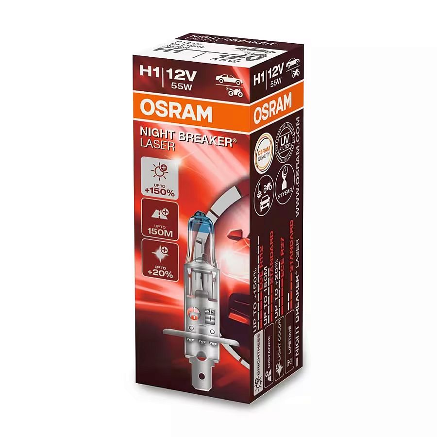 Osram H1 64150NL Halogen Lampe Night Breaker Laser +150% Pappschachtel