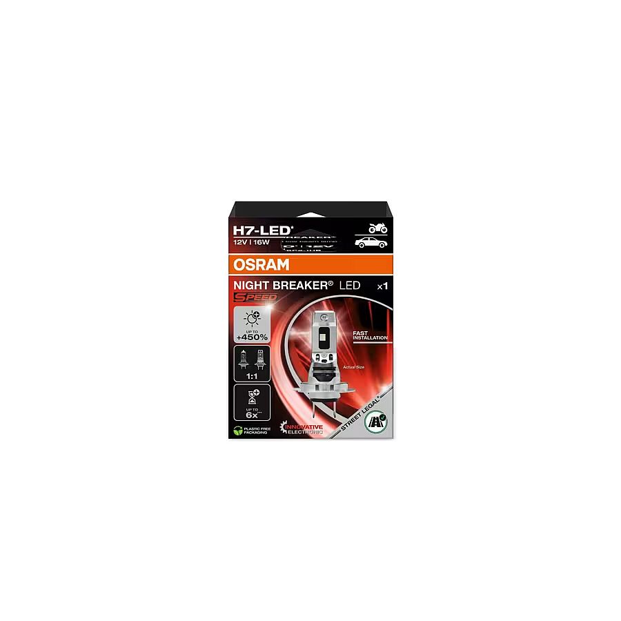 Osram H7 64210DWNBSP-1HB Night Breaker Speed 450% LED Autolampe mit ECE (1 Stück)