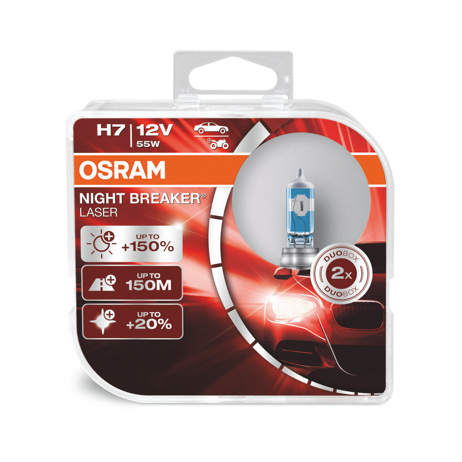 Osram H7 64210NL-HCB Halogen Lampen Night Breaker Laser +150% Duo Box (2 Stück)