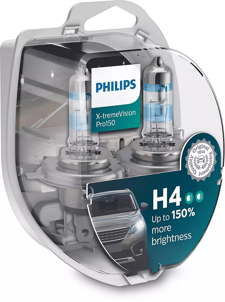 Philips H4 12342 X-treme Vision Pro150% Scheinwerfer-Halogen Lampen Duo Box (2 Stück)