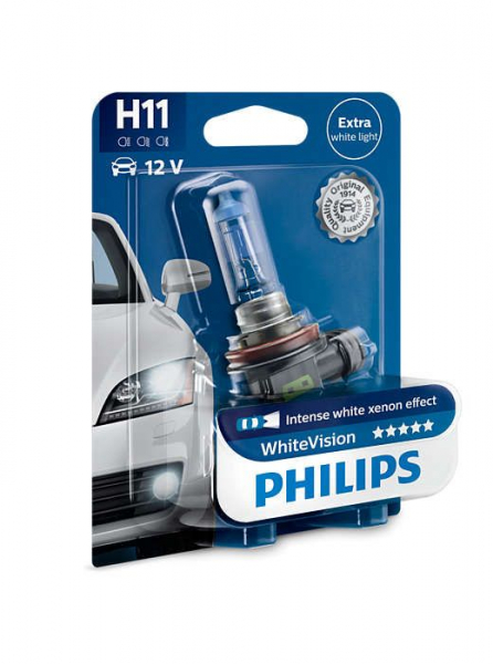 Philips H11 White Vision mit Xenon Effekt Halogen Lampe 12V