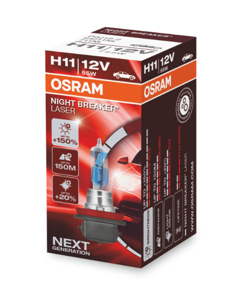 64211NL-HCB OSRAM NIGHT BREAKER LASER next Generation H11 12V 55W 4200K  Halogen Glühlampe, Fernscheinwerfer