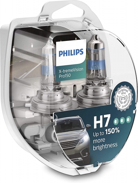 Philips H7 12972 X-treme Vision Pro150% Scheinwerfer-Halogen Lampen Duo Box (2 Stück)