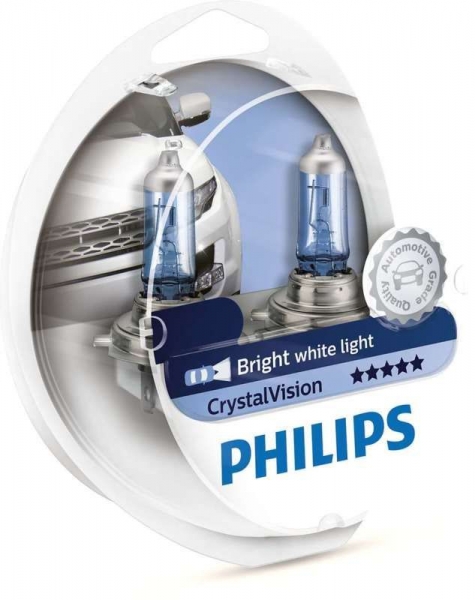 Philips H1 CrystalVision Halogen Lampen mit 2x W5W Duo-Box (2 Stück)