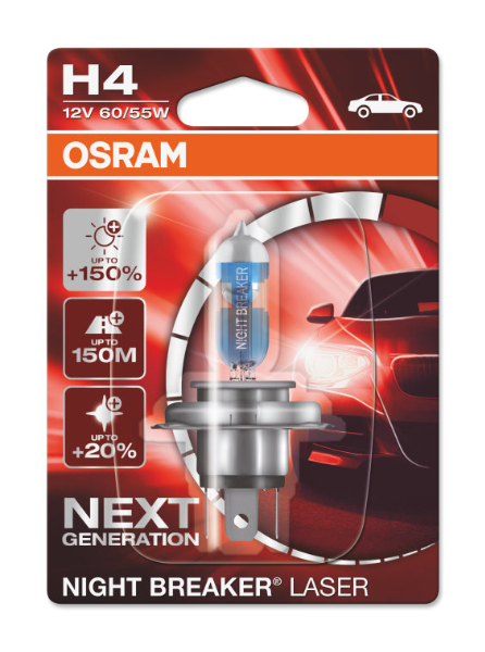 Osram H4 64193NL Halogen Lampe Night Breaker Laser +150%