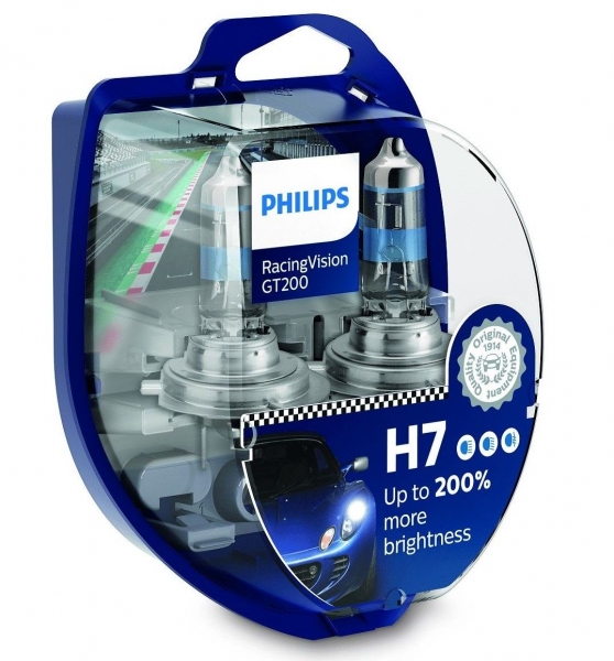 Philips H7 12972RGT RacingVision GT200 Halogen Scheinwerferlampen Duo-Box (2 Stück)