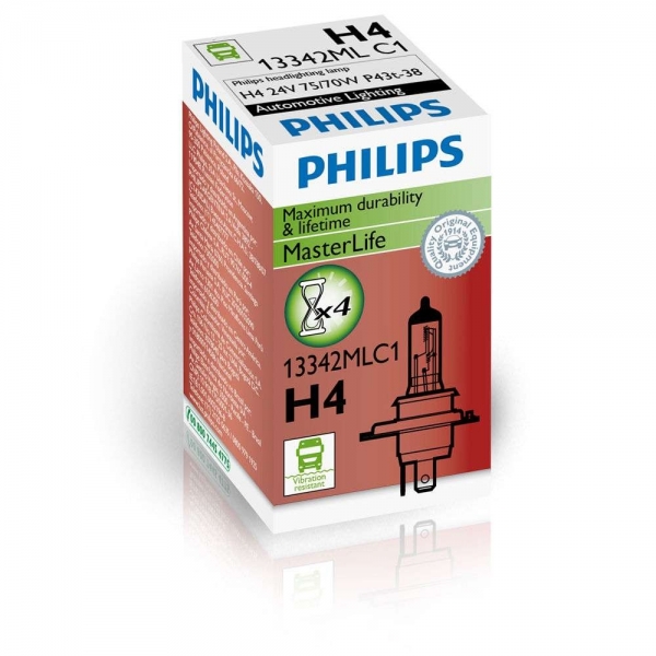 Philips H4 24V 70W MasterLife Halogen Lampe Vibration-resistant