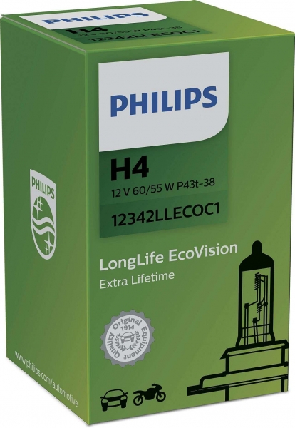Philips H4 LongLife EcoVision Extra Lifetime Scheinwerfer Halogenlampe