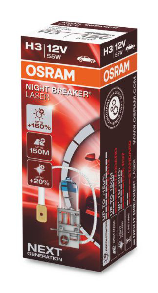 Osram H3 64151NL Halogen Lampe Night Breaker Laser +150%