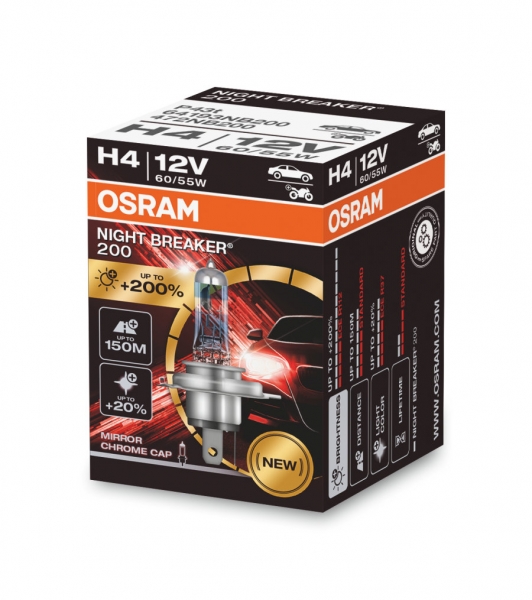 Osram H4 Halogen Lampen Night Breaker 200