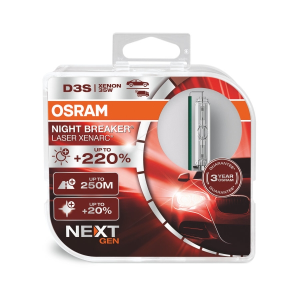Osram D3S Night Breaker Laser "NEXT GEN" Xenon Scheinwerferlampen +220% Duo Box (2 Stück)