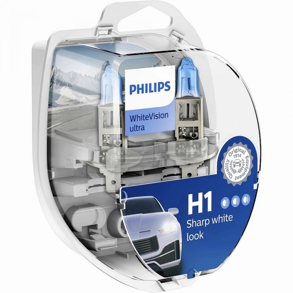 Philips H1 White Vision Ultra Scheinwerferlampen Duo Box (2 Stück) mit 2x W5W