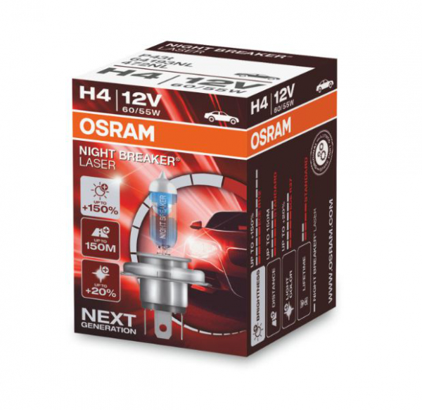Osram H4 64193NL Haloge Lampe Night Breaker Laser +150% NEXT Generation