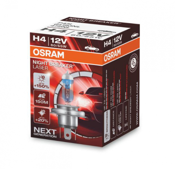 Osram H4 64193NL Haloge Lampe Night Breaker Laser +150%