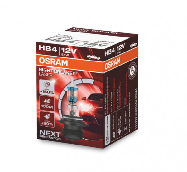 Osram HB4 9006NL Halogen Lampen Night Breaker Laser +150%