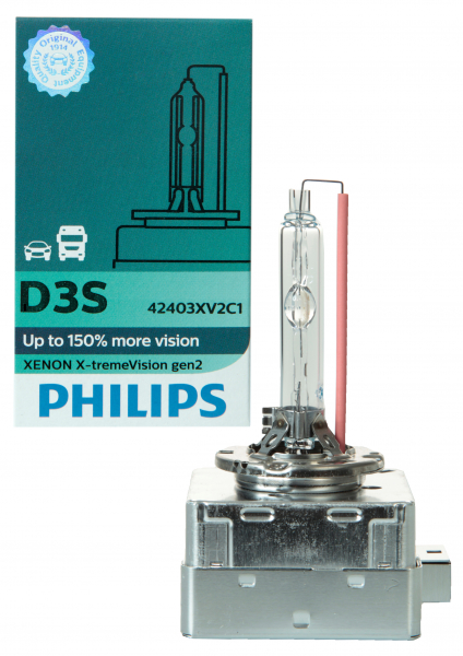 Philips X-treme Vision D3S 150% mehr Sicht Xenon-Brenner 2 St 42403XV2S1 gen2 