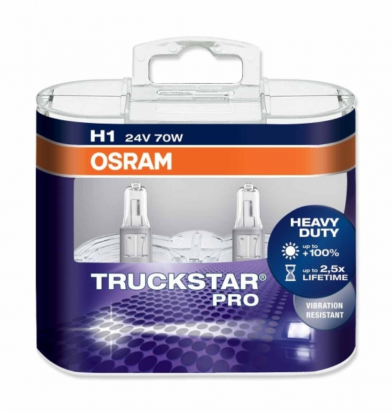 Osram Truckstar Pro H1 64155TSP Halogen Lampen 24V 70W Duo-Box (2 Stück)
