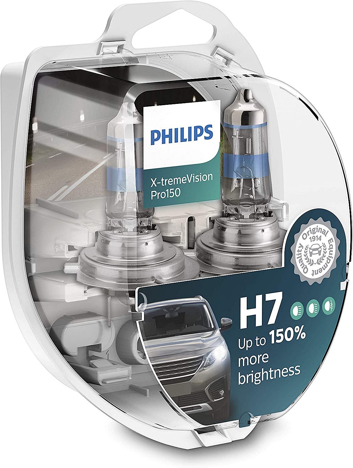 Philips H7 12972 X-treme Vision Pro150% Scheinwerfer-Halogen Lampen Duo Box  (2 Stück)