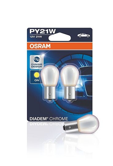 Osram PY21W Bau15s DIADEM Chrome Blinklampe (2er Pack) 7507DC-02B