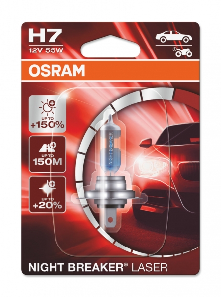 Osram H7 64210NL Halogen Lampe Night Breaker Laser +150%