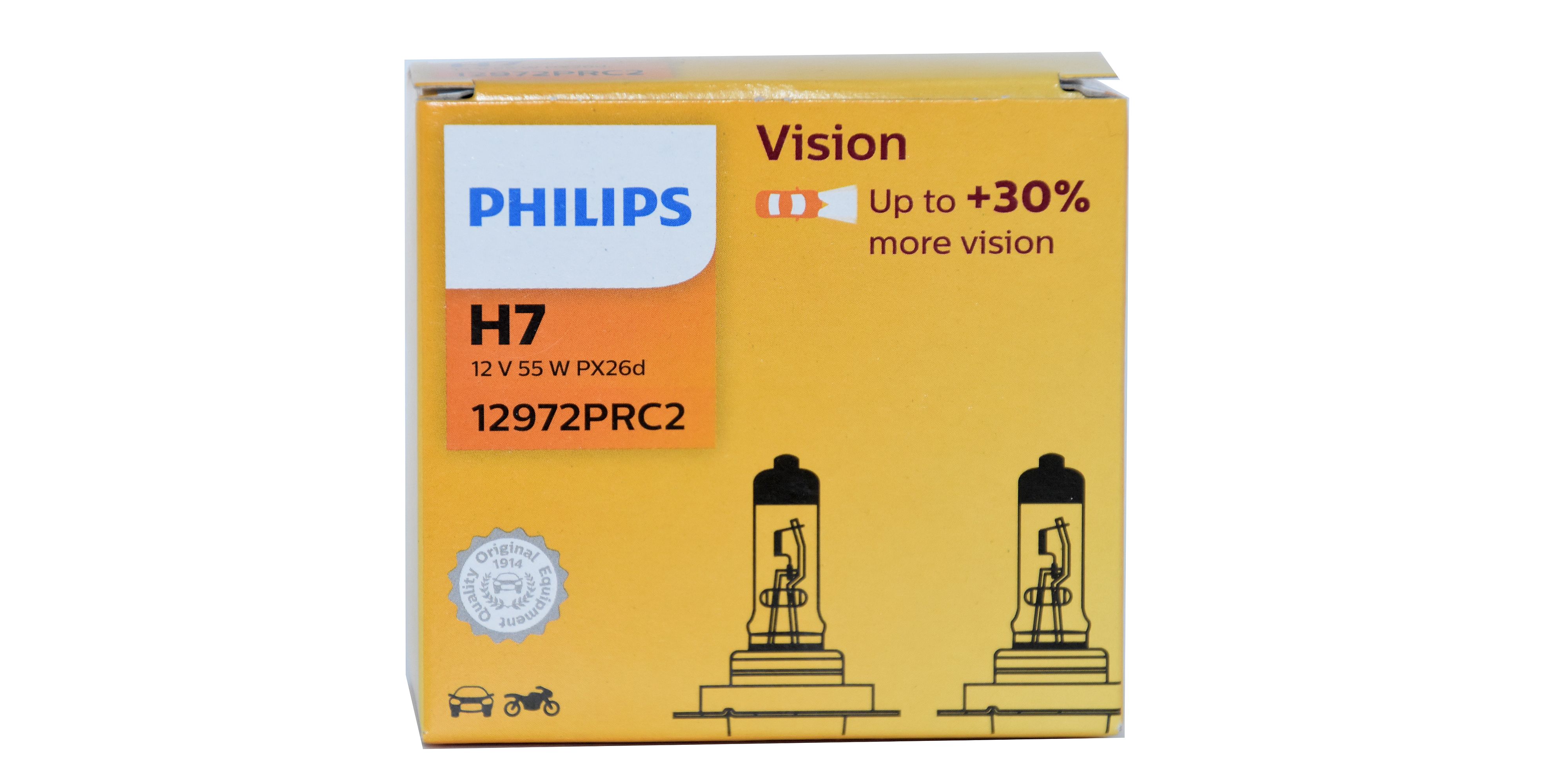 PHILIPS Leuchtmittel, Vision, H7, PX26d, 55 W, 1 Stück 