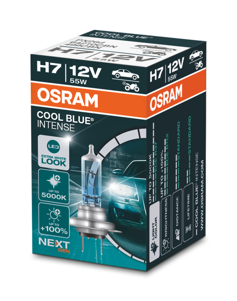 OSRAM H7 COOL BLUE INTENSE XENON LOOK 12V 55W 1x Duo Box Glühbirnen  64210CBI 4052899413085