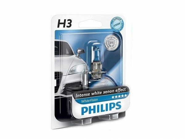 Philips H3 WhiteVision mit Xenon Effect Halogen Lampe
