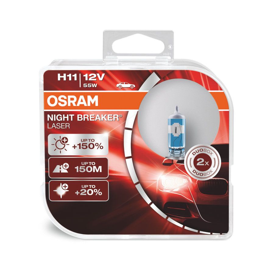 Osram H11 64211NL Halogen Lampen Night Breaker Laser +150% Duo Box (2  Stück)