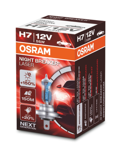 Osram H7 64210NL Halogen Lampe Night Breaker Laser +150%