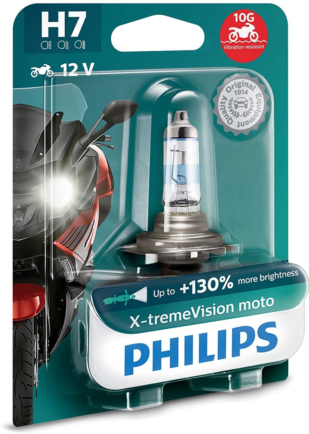 Philips H7 12972XVBW X-treme Vision Moto +130% Halogen Lampe