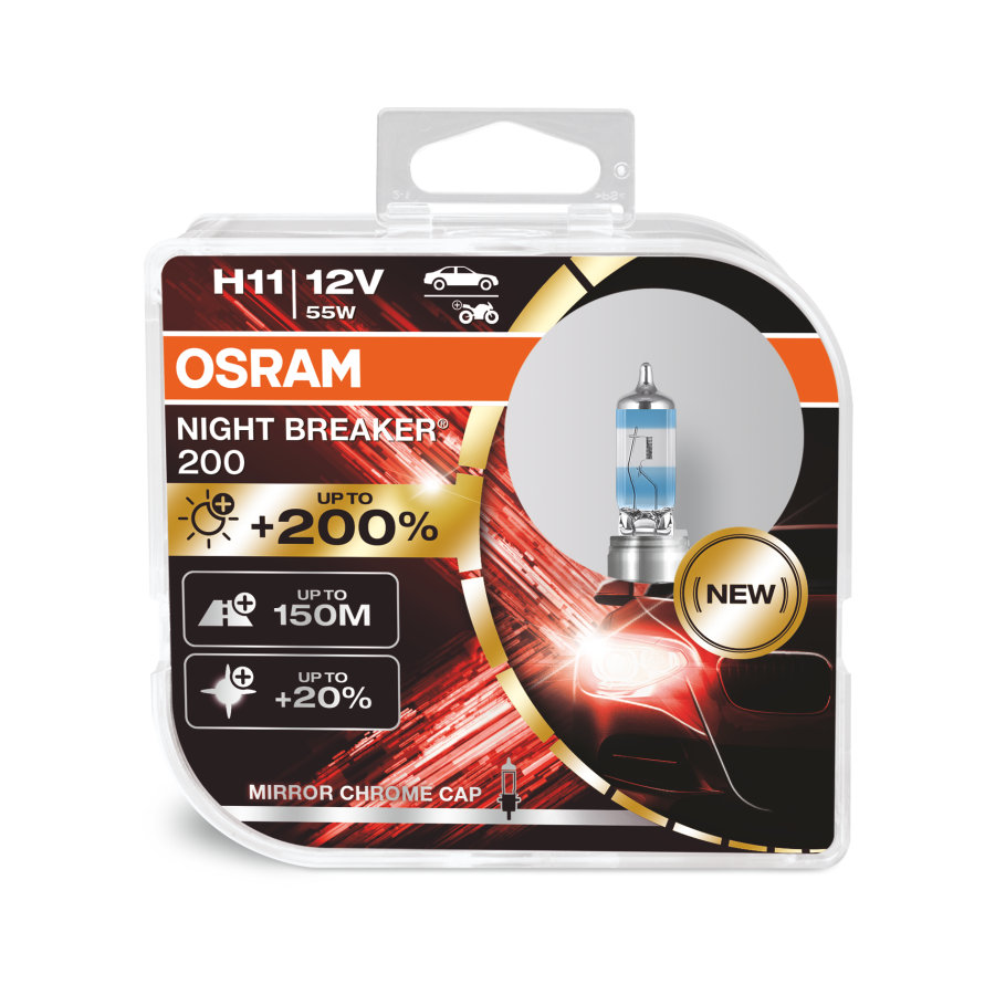 Osram H11 Night Breaker 200 Halogen Lampe Duo Box