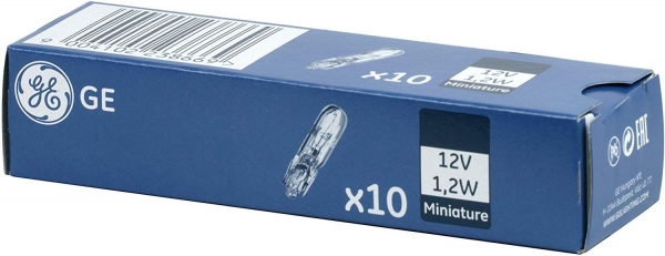 GE W5W General Electric 10er Packung 12V 5W W2,1x9,5d