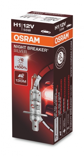 Osram H1 Night Breaker Silver Halogen Scheinwerferlampe 12V 55W