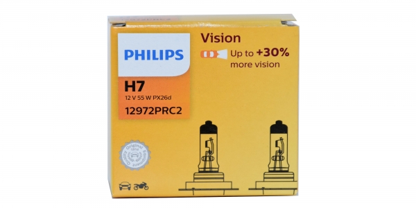 Philips H7 Vision +30% Halogen Scheinwerferlampen Duo-Set (2 Stück)