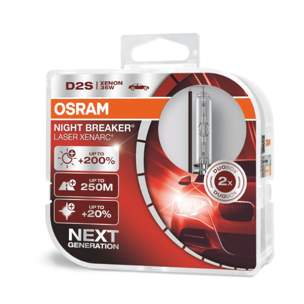 Osram D2S Xenon 66240XNL Night Breaker Laser +200% Next Generation Duo Box (2 Stück)