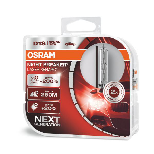 Osram D1S Xenon 66140XNL Night Breaker Laser +200% Next Generation Duo Box (2 Stück)