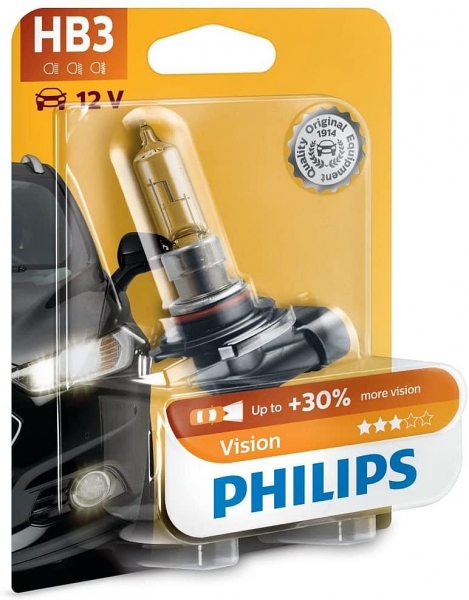 Philips HB3 Vision bis zu 30% mehr Licht als Standard Scheiwerferlampe