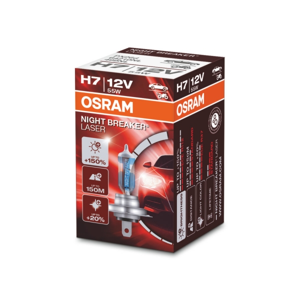 Osram H7 64210NL Halogen Lampen Night Breaker Laser +150