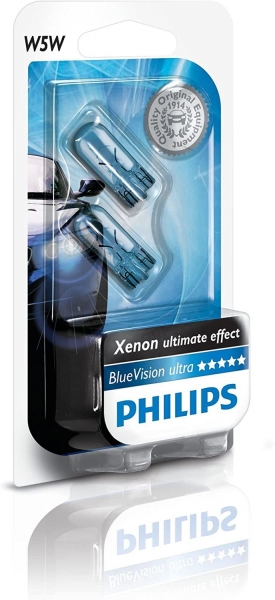 Philips W5W 12961BVB2 Blue Vision Ultra with Xenon effect 2er-Blister