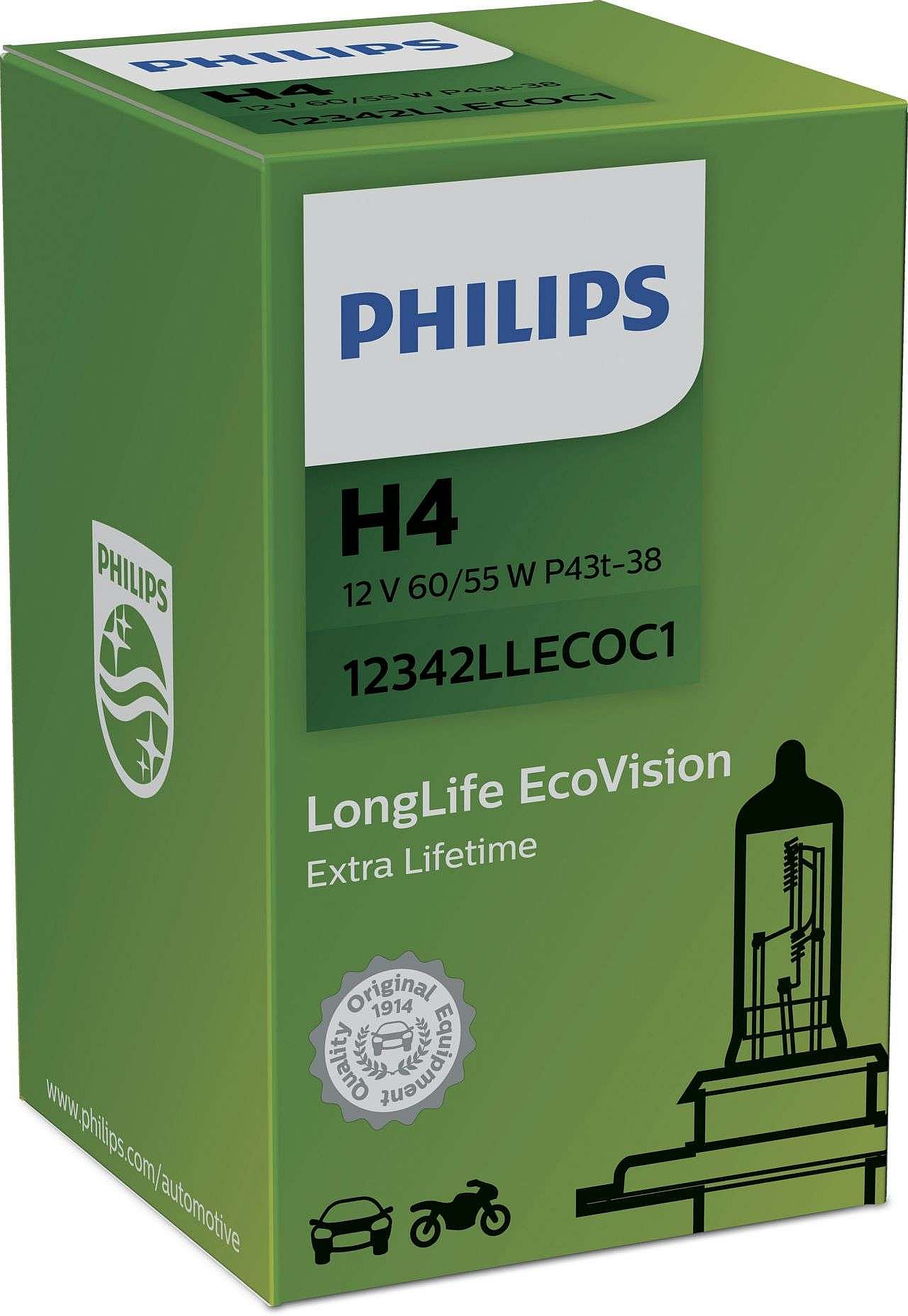Philips - AMPOULE PHILIPS 12342XV+S2 H4 12342 XV+ 12V 60/55W P43T