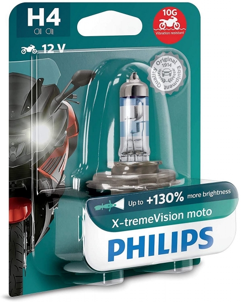 2 Stück Philips X-tremeVision H4 bis zu 130% mehr Licht Halogenlampe 12342XV+B1 