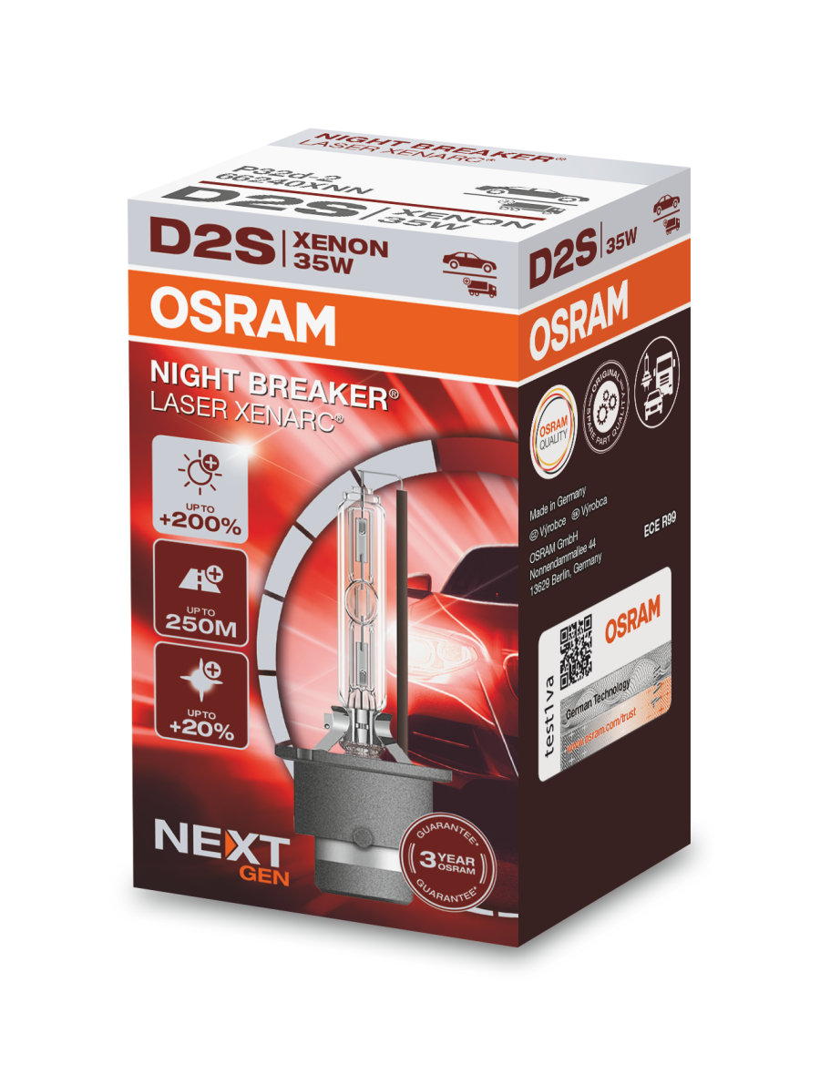 OSRAM H4 12V NIGHT BREAKER 200 bis zu 200% mehr Licht Set - 2 Stück