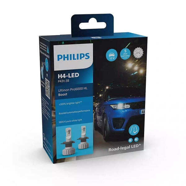 Philips H4 Ultinon Pro6000 HL Boost (mit Straßenzulassung*)