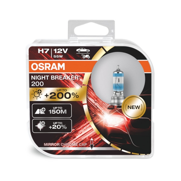 Osram H7 Night Breaker 200 Halogen Lampen Duo-Box (2 Stück)